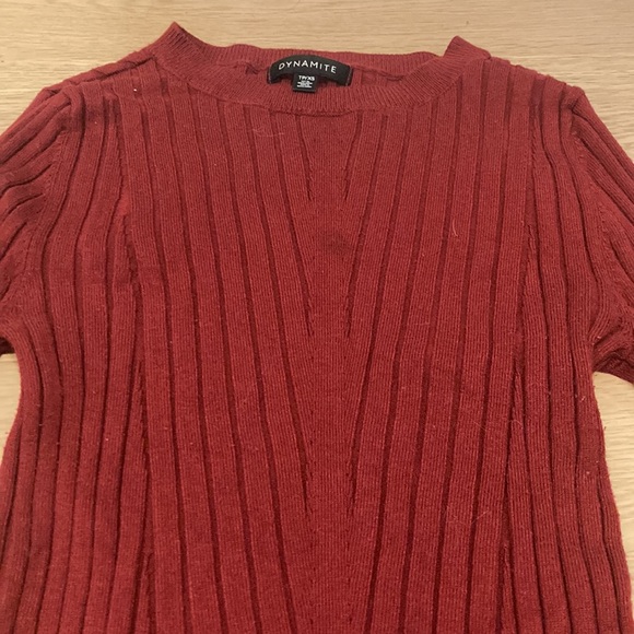 Dynamite Red Ribbed Sweater - Picture 4 of 4